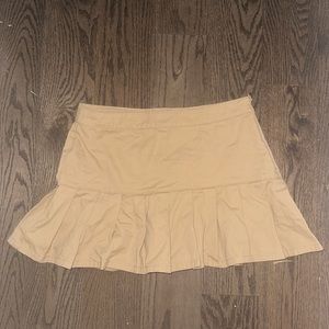 Beige Pleated Mini Skirt